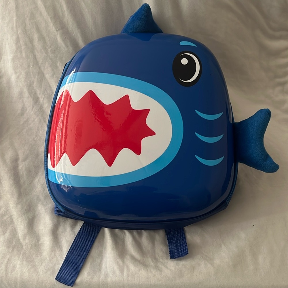 3D Cartoon Shark Backpack Children Toddler